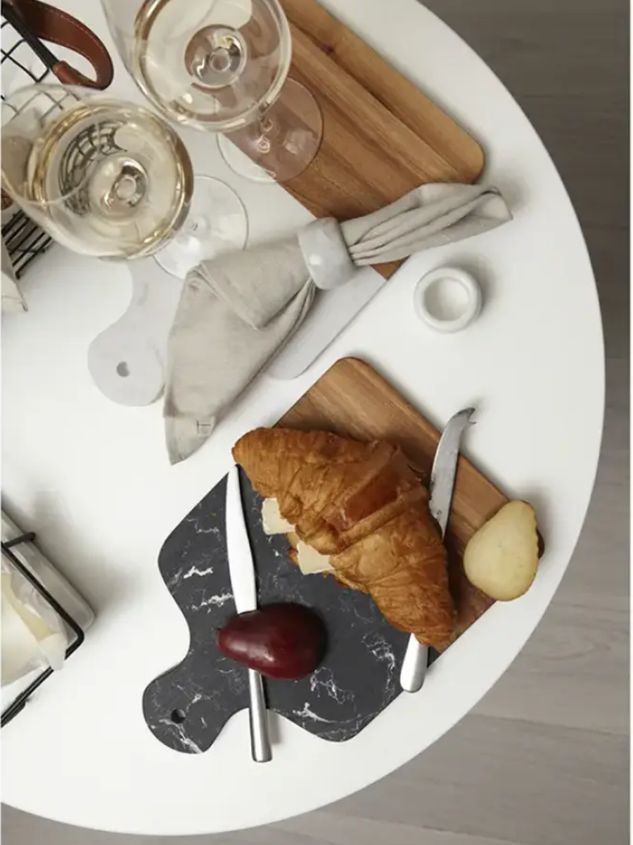 Доска сервировочная Marm, 21,5х33,5 см, черный мрамор/акация купить на CrossVill