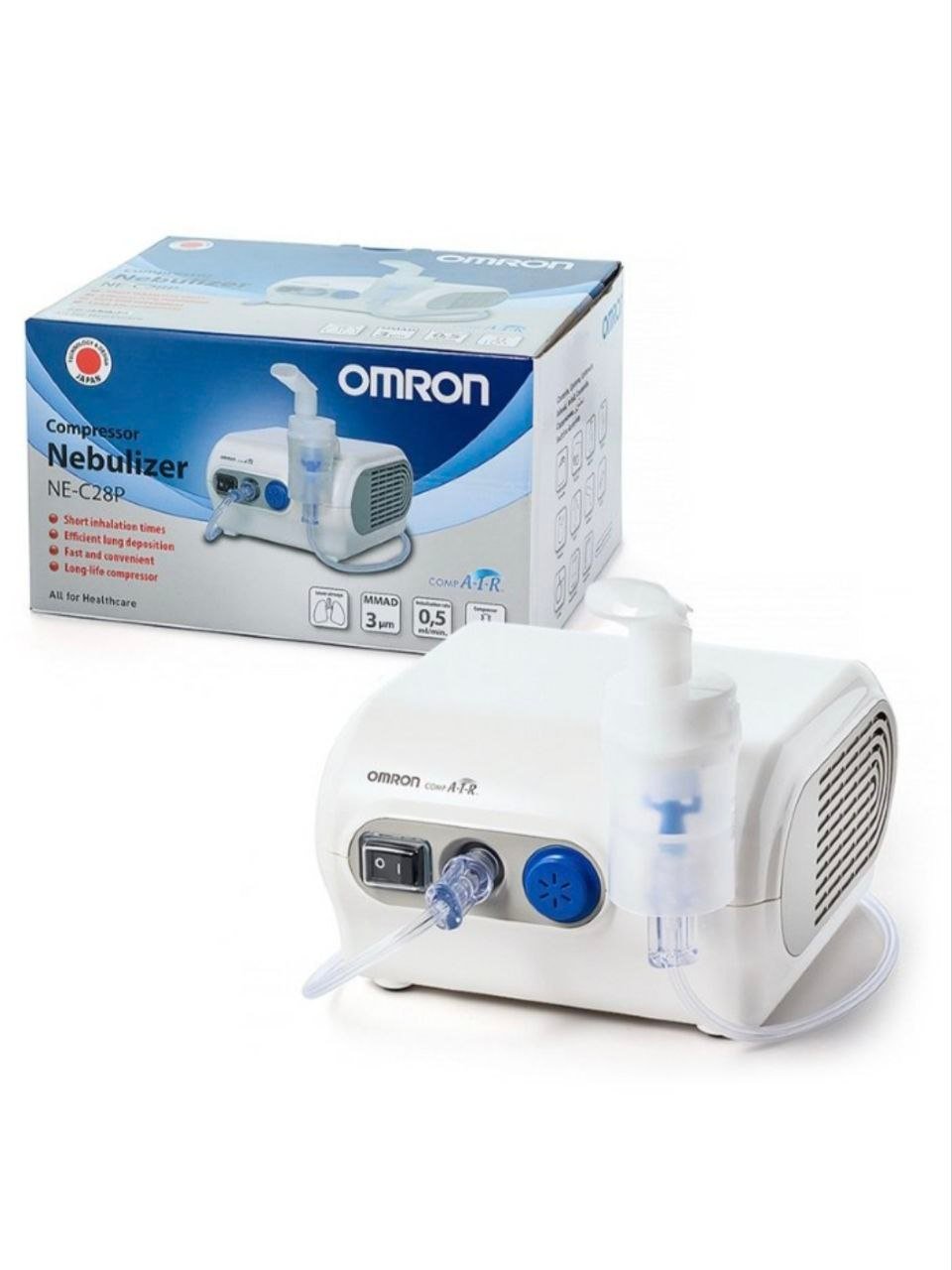 Ингалятор omron ne c28p plus беларусь, медицинская техника омрон купить, небулайзер для лечения бронхита и астмы CrossVill
