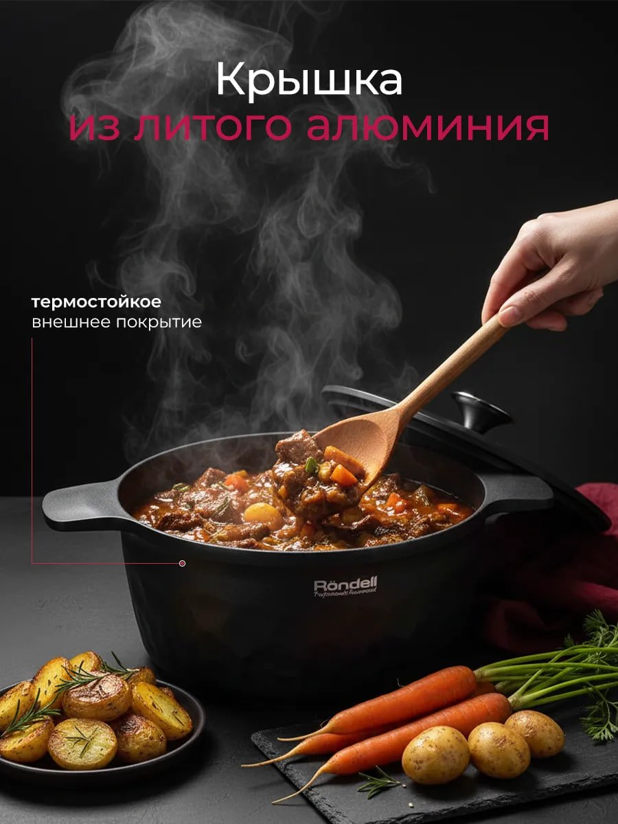 Кастрюля 4.8 л. с крышкой антипригарная с толстым дном купить на CrossVill