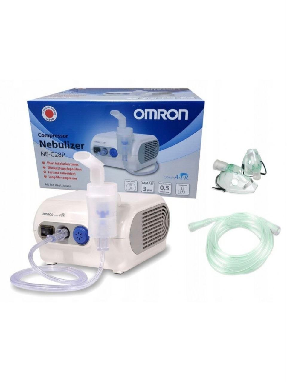Компрессорный небулайзер Omron NE C28P Plus по выгодной цене. Универсальный ингалятор для детей и взрослых с технологией V.V.T. Гарантия, доставка. Маркетплейс CrossVill