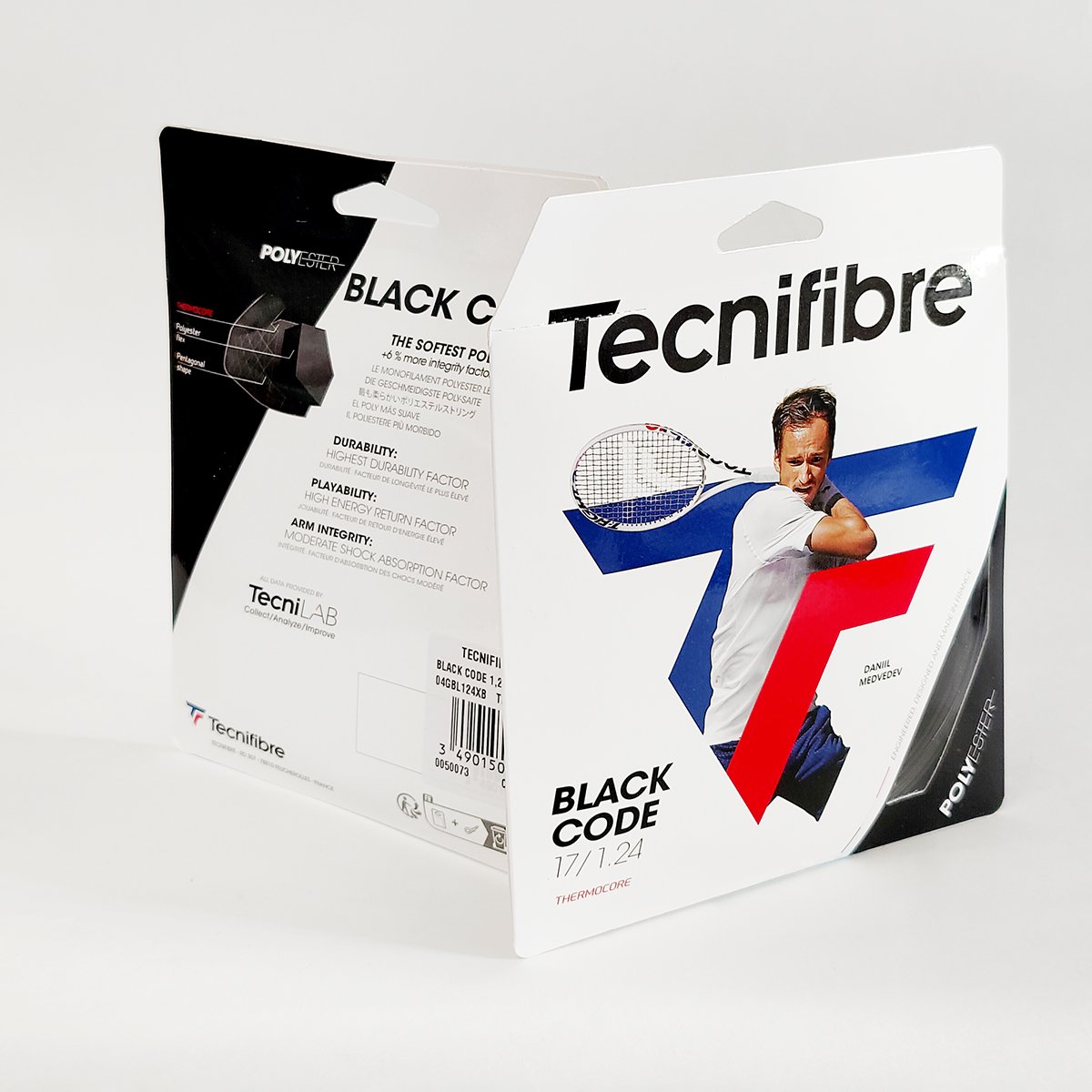 Струна для тенниса Tecnifibre Black Code, цвет чёрный