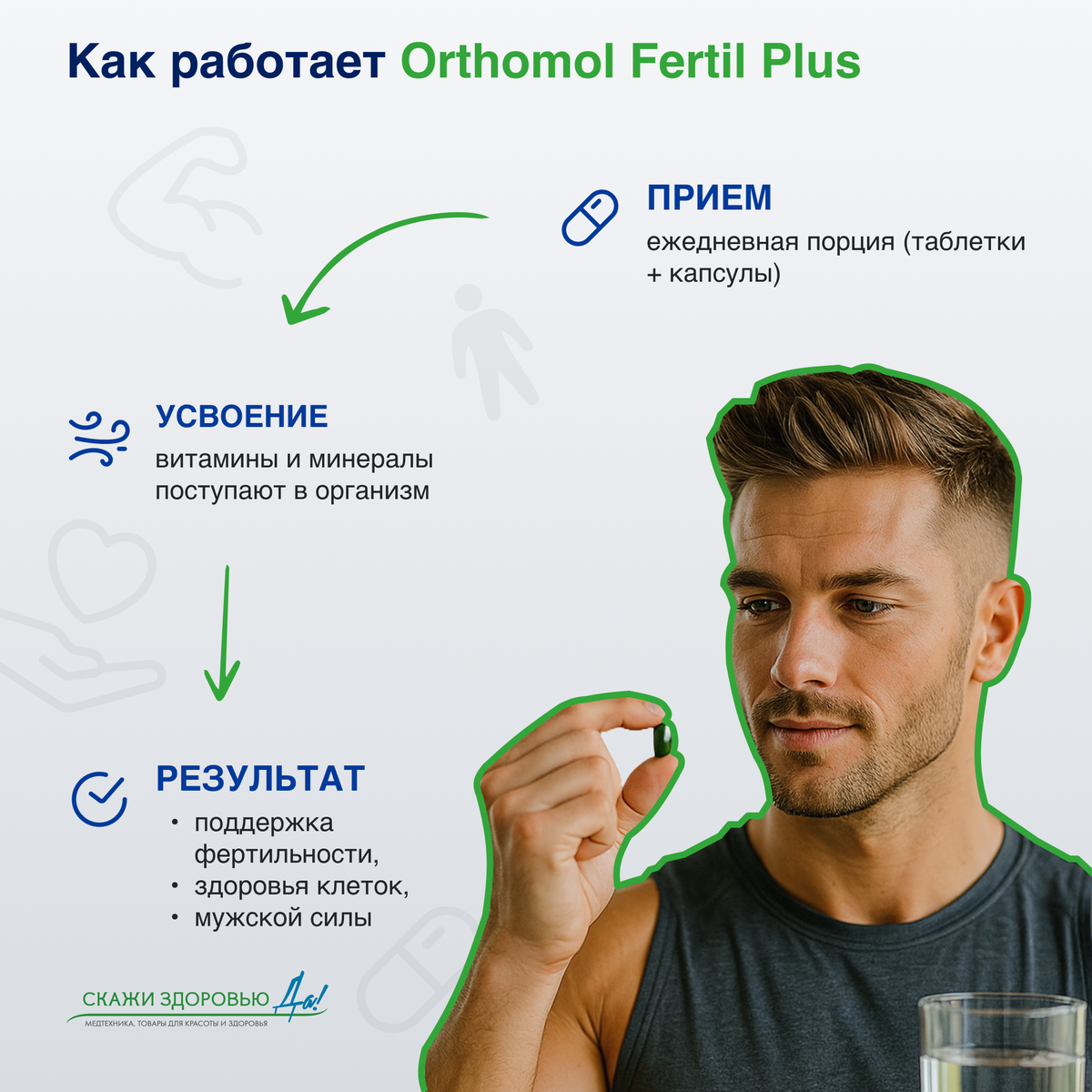 БАД ОРТОМОЛ/ORTHOMOL® Fertil plus для фертильности (таблетки+капсулы) для мужчин, № 30 купить на crossvill