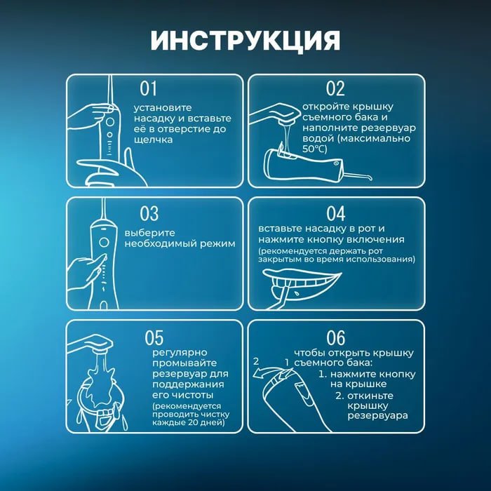 Портативный ирригатор для полости рта MIRU BIP-005, белый купить на CrossVill