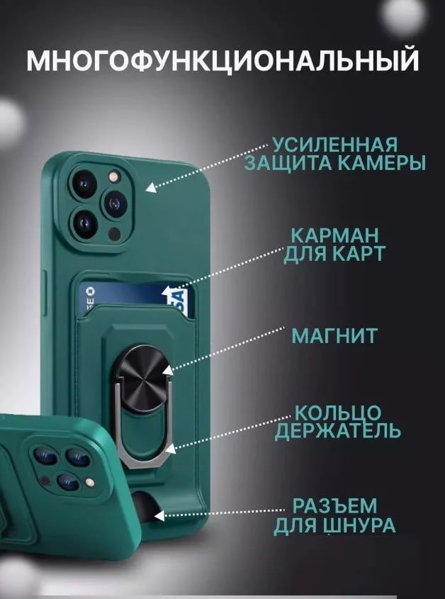 Чехол-накладка для Apple Iphone 13 Pro (силикон) зеленый с защитой камеры купить на crossvill