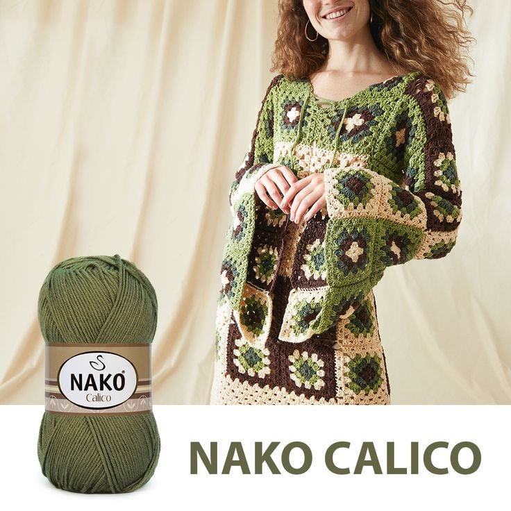 Пряжа Nako Calico (Нако калико) 5028 - голубой