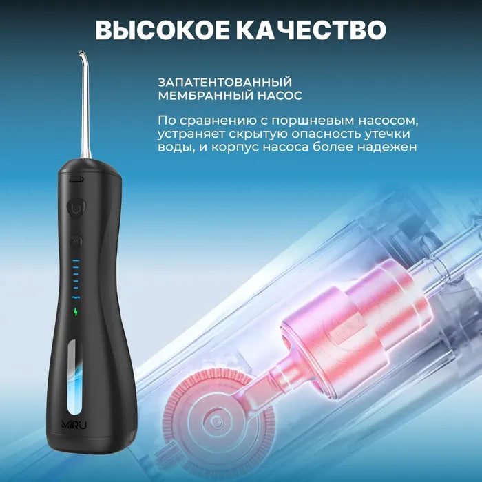 Портативный ирригатор для полости рта MIRU BIP-005, черный купить на CrossVill