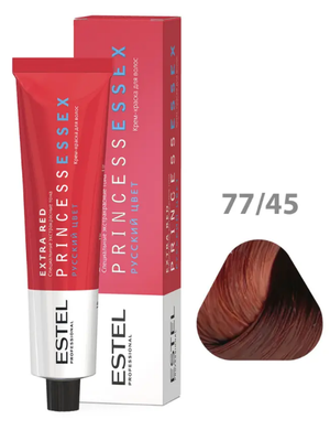 Крем-краска ESTEL PRINCESS ESSEX 77/45 Русый медно-красный EXTRA RED 60 мл + оксид 6% 60мл
