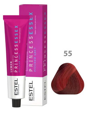 Крем-краска ESTEL PRINCESS ESSEX 55 красный Lumen 60 мл + оксид 6% 60мл