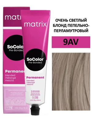Крем-краска для волос Matrix SoColor Pre-Bonded 9AV очень светлый блонд пепельно-перламутровый 90мл + оксид 6% 60мл