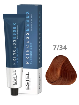 Крем-краска ESTEL PRINCESS ESSEX 7/34 средне-русый золотисто-медный/коньяк 60 мл + оксид 6% 60мл