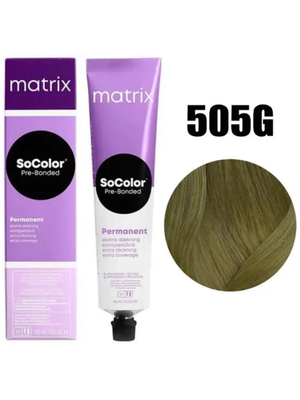 Крем-краска для волос Matrix SoColor Pre-Bonded 505G блондин золотистый 100% покрытие седины 90мл + оксид 6% 60мл