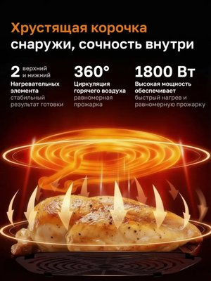 Аэрогриль электрический для дома с решеткой 6 литров Rondell RDE-AF555 купить на CrossVill