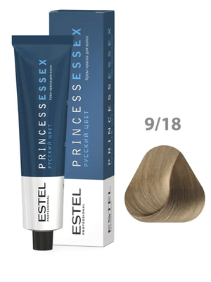 Крем-краска ESTEL PRINCESS ESSEX 9/18 блондин пепельно-жемчужный/серебристый жемчуг 60 мл + оксид 6% 60мл