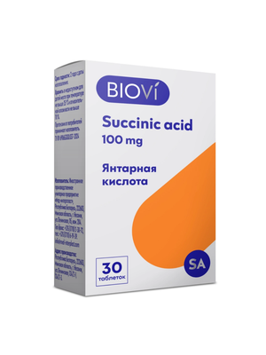 BioVi Янтарная кислота 100, таблетки 0,3 г №30