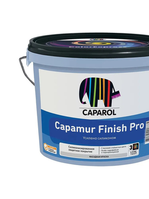 Caparol Capamur Finish Pro (Капамур Финиш Про) База 3 прозрачная 9,4 л — силоксан-усиленная фасадная краска
