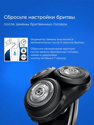 Бритвенные головки сменные лезвия SH50/50 3 шт купить на CrossVill