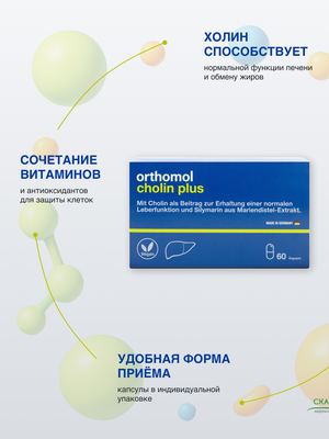 БАД ОРТОМОЛ/ORTHOMOL® Cholin plus для печени № 60 купить на crossvill