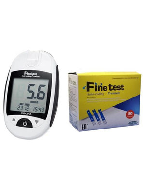 Глюкометр Finetest Файнтест Auto-coding Premium с тест-полосками 50 шт и ланцетами 25 шт