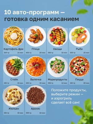 Аэрогриль электрический для дома с решеткой 6 литров Rondell RDE-AF555 купить на CrossVill