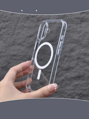  Чехол-накладка для Apple Iphone 16 (силикон+TPU) прозрачный Clear Case с MagSafe 