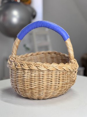 Корзина плетёная с ручкой — пасхальная корзинка ручной работы из натуральных материалов