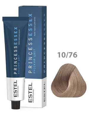 Крем-краска ESTEL PRINCESS ESSEX 10/76 светлый блондин коричнево-фиолетовый/снежный лотос 60 мл + оксид 6% 60мл