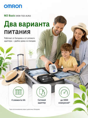 	Автоматический тонометр для измерения артериального давления Omron/Омрон M2 Basic (HEM-7121-ALRU)