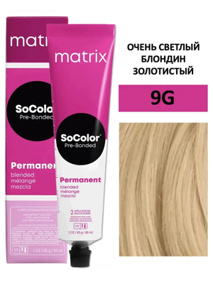 Крем-краска для волос Matrix SoColor Pre-Bonded 9G очень светлый блондин золотистый 90мл + оксид 6% 60мл