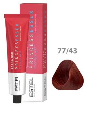Крем-краска ESTEL PRINCESS ESSEX 77/43 Русый медно-золотистый EXTRA RED 60 мл + оксид 6% 60мл