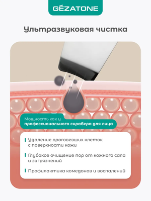  Аппарат для ультразвуковой чистки, фонофореза, микромассажа кожи лица Gezatone Жезатон Bio Sonic 730 купить на Кроссвилл