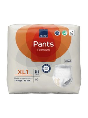Купить на CrossVill премиальные впитывающие трусики для взрослых Abena Pants XL1 (размер XL, 16 штук) с впитываемостью до 1900 мл, производство Дания.