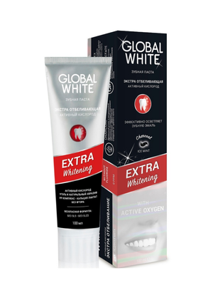 Зубная паста экстра отбеливающая Global White Активный кислород, 100 г
