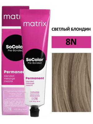 Крем-краска для волос Matrix SoColor Pre-Bonded 8N светлый блондин 90мл + оксид 6% 60мл