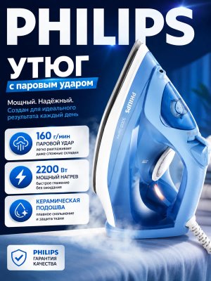 Утюг паровой мощный с антипригарным покрытием