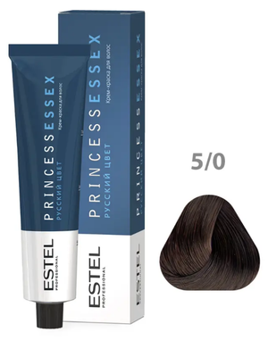 Крем-краска ESTEL PRINCESS ESSEX 5/0 светлый шатен 60 мл + оксид 6% 60мл