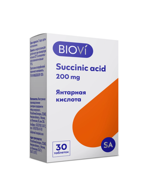 BioVi Янтарная кислота 200, таблетки 0,6 г №30