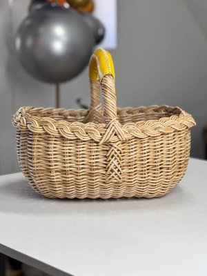 Корзина плетёная с ручкой — пасхальная корзинка ручной работы из натуральных материалов