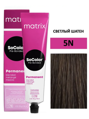 Крем-краска для волос Matrix SoColor Pre-Bonded 5N светлый шатен 90мл + оксид 6% 60мл