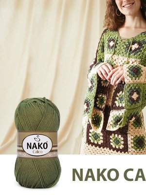 Пряжа Nako Calico (Нако калико) 6688 хаки
