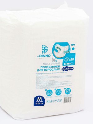 Подгузники для взрослых Dr.Dinno Standart Plus размер M, 10 шт