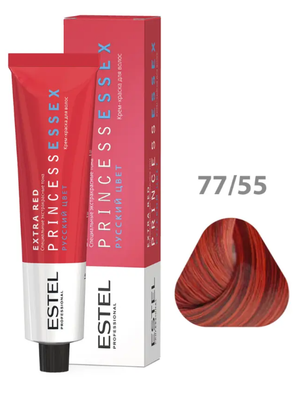 Крем-краска ESTEL PRINCESS ESSEX 77/55 Русый красный интенсивный EXTRA RED 60 мл + оксид 6% 60мл