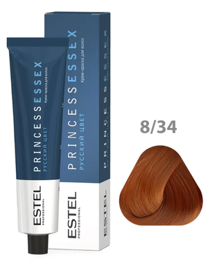 Крем-краска ESTEL PRINCESS ESSEX 8/34 светло-русый золотисто-медный/бренди 60 мл + оксид 6% 60мл