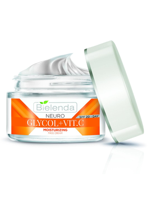 Увлажняющий дневной крем Bielenda Neuro Glicol+Vit.C Активатор блеска и молодости кожи лица SPF 20, 50 мл