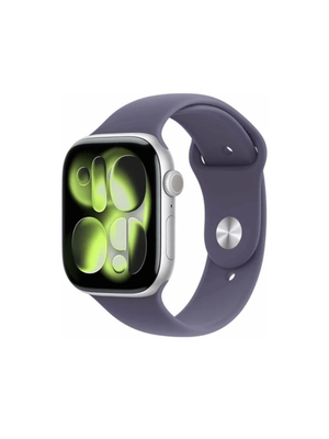 Умные часы Apple Watch Series 11 GPS 46mm Silver Aluminum Case with Purple Fog Sport Band - M/L (MEVA4)