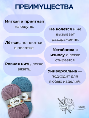 Пряжа NAKO Superlambs 25 (Суперламбс 25 Нако) 23599 - джинс