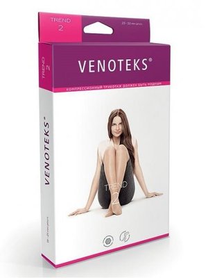 Чулки компрессионные Venoteks 2С100, цвет бежевый, 2 класс, 2 шт