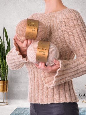 Пряжа Gazzal Alpaca Air (Газзал Альпака Эйр) 73 розово-бежевый,4 шт