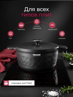 Кастрюля 4.8 л. с крышкой антипригарная с толстым дном купить на CrossVill