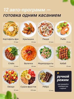 Аэрогриль электрический для дома с решеткой 6 литров VT-AF2001 купить на CrossVill