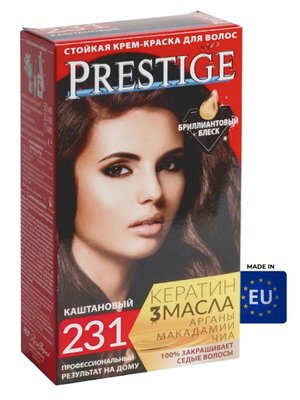 Натуральный классический каштановый цвет волос с краской Vip's PRESTIGE 231, полное закрашивание седины